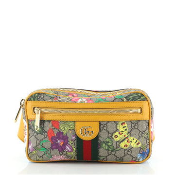 Gucci Ophidia Belt Bag Flora GG Coated Canvas Medium