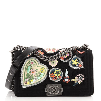 Chanel Paris-Salzburg Metiers d'Art Boy Flap Bag Embellished Quilted Felt Old Medium