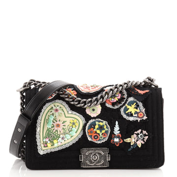 Chanel Paris-Salzburg Metiers d'Art Boy Flap Bag Embellished Quilted Felt Old Medium