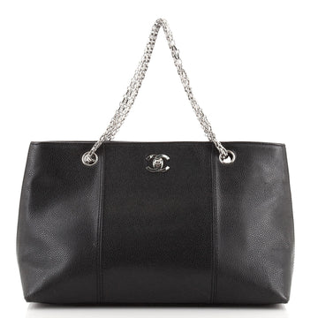Chanel Vintage Mademoiselle Chain Shopping Tote Caviar Small