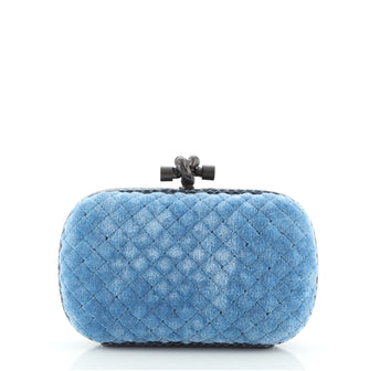 Bottega Veneta Box Knot Clutch Intrecciato Printed Shearling with Python Small