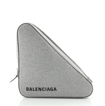 Balenciaga Triangle Pouch Glitter Leather Medium