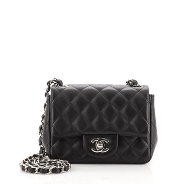Chanel Square Classic Single Flap Bag Quilted Lambskin Mini