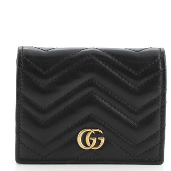 Gucci GG Marmont Flap Card Case Matelasse Leather