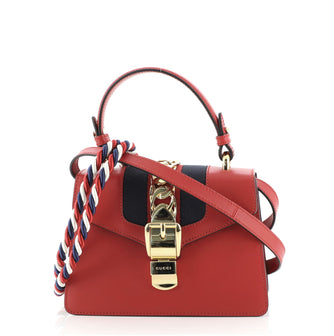 Gucci Sylvie Top Handle Bag Leather Mini