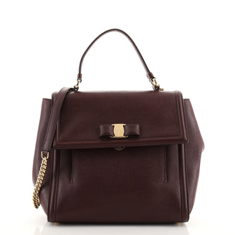 Salvatore Ferragamo Vara Bow Top Handle Bag Leather Small
