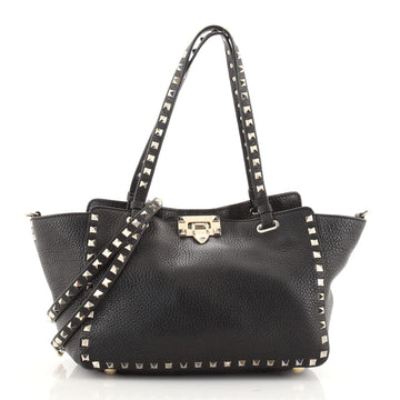 Valentino Rockstud Tote Pebbled Leather Small
