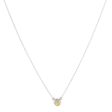 Tiffany & Co. Elsa Peretti Diamonds By The Yard Pendant Necklace Platinum with Yellow Diamond 0.16CT