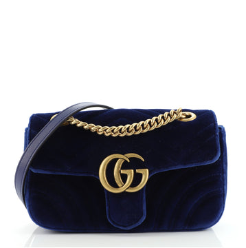 Gucci GG Marmont Flap Bag Matelasse Velvet Mini