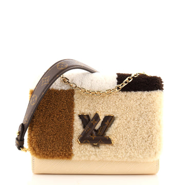 Louis Vuitton Twist Handbag Teddy Fleece with Epi Leather MM