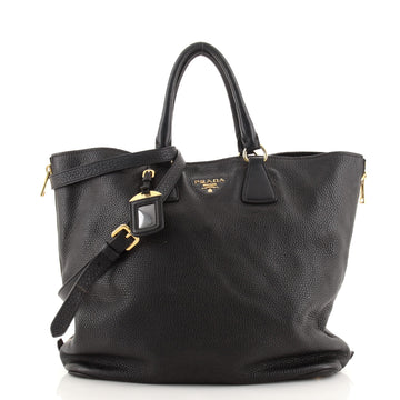 Prada Side Zip Convertible Tote Vitello Daino Large
