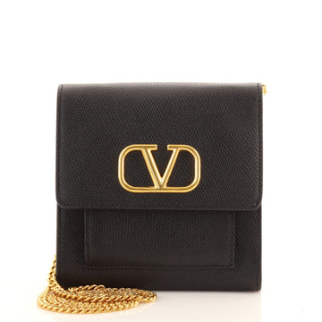 Valentino VLogo Front Pocket Chain Crossbody Bag Leather Mini