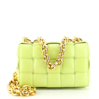 Bottega Veneta Cassette Chain Crossbody Bag Padded Maxi Intrecciato Leather