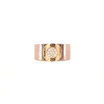 Bvlgari Cigar Band Ring 18K Rose Gold with Diamonds