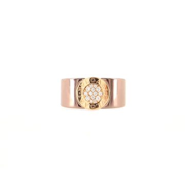 Bvlgari Cigar Band Ring 18K Rose Gold with Diamonds