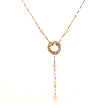 Cartier Trinity de Cartier Pearl Necklace 18K Tricolor with Pearls