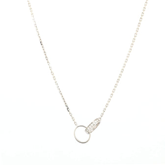 Cartier Love Interlocking Pave Necklace 18K White Gold and Diamonds