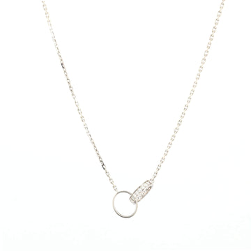 Cartier Love Interlocking Pave Necklace 18K White Gold and Diamonds