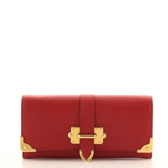 Prada Cahier Flap Wallet Saffiano Leather Long