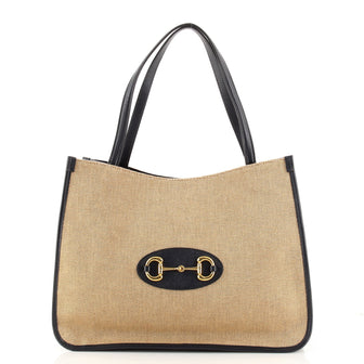 Gucci 1955 Horsebit Tote Canvas and Leather Medium