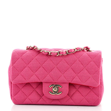 Chanel Classic Single Flap Bag Quilted Jersey Mini