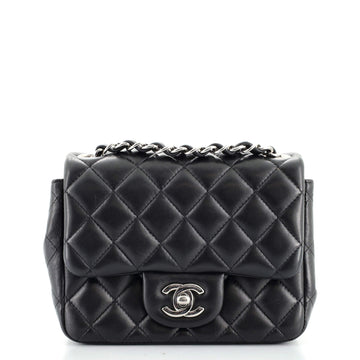 Chanel Square Classic Single Flap Bag Quilted Lambskin Mini