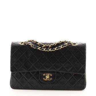 Chanel Vintage Classic Double Flap Bag Quilted Lambskin Medium