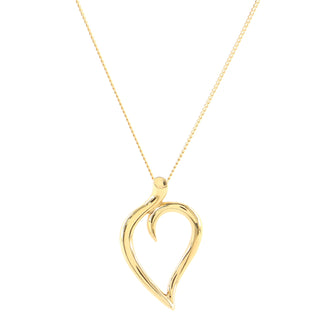 Tiffany & Co. Leaf Heart Pendant Necklace 18K Yellow Gold