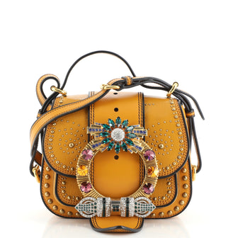 Miu Miu Dahlia Crossbody Bag Crystal Embellished Leather Small