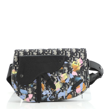 Christian Dior Saddle Messenger Pouch Alex Foxton Floral Oblique Canvas