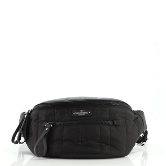 Valentino Waist Bag Quilted Nylon with Leather