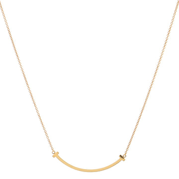 Tiffany & Co. T Smile Pendant Necklace 18K Rose Gold Small