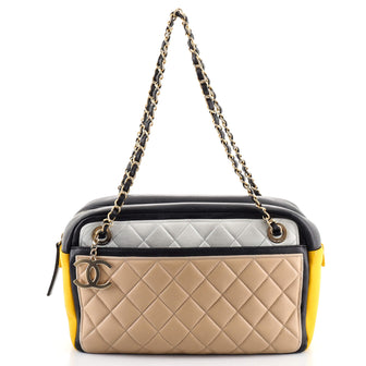 Chanel Multicolor Graphic Camera Case Bag Quilted Lambskin Large
