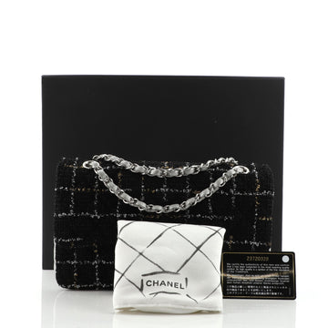 Chanel Classic Double Flap Bag Tweed and Quilted Lambskin Medium
