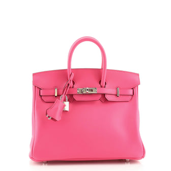 Hermes Birkin Handbag Pink Jonathan with Palladium Hardware 25