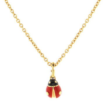 Christian Dior Ladybug Necklace 18K Yellow Gold with Enamel