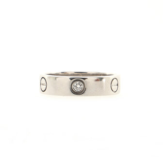 Cartier Love 3 Diamonds Band Ring 18K White Gold with Diamond