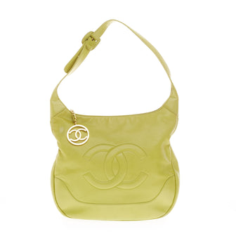 Chanel Vintage CC Embossed Shoulder Bag Leather