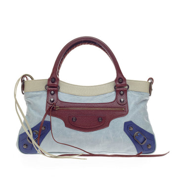 Balenciaga Tricolor First Classic Studs Leather