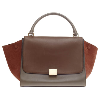 Celine Trapeze Tricolor Leather and Suede Medium