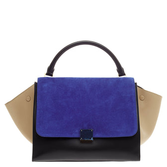 Celine Trapeze Tricolor Suede Small